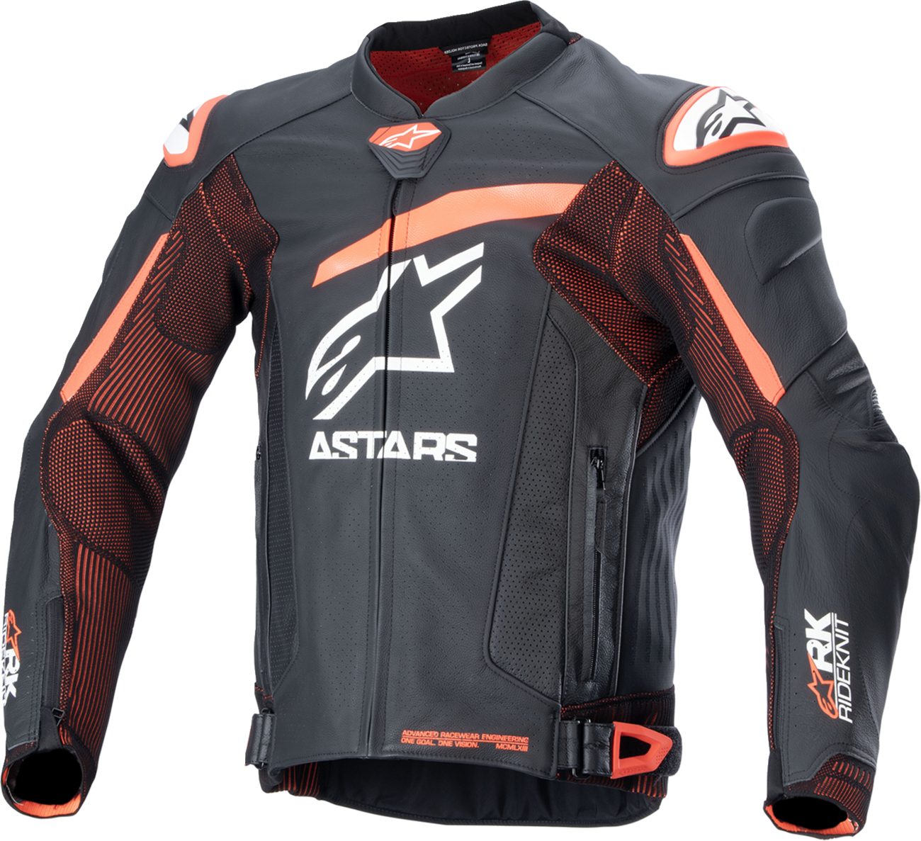 Alpinestars - GP Plus R v4 Rideknit® Leather Jacket - Black/Red Fluo/White