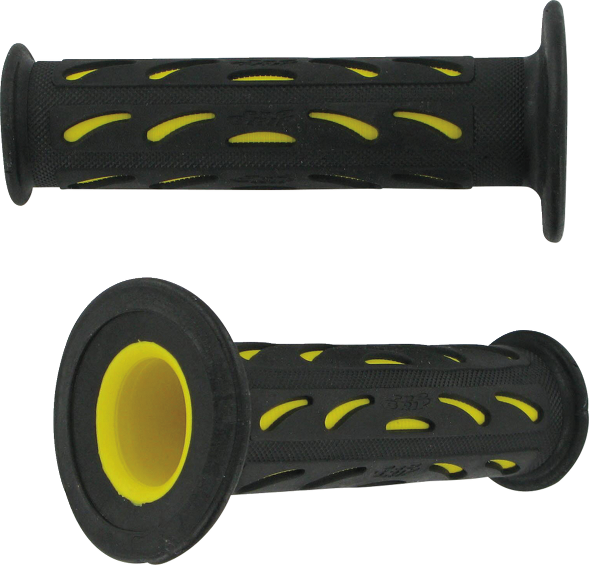 Pro Grip - 724 Dual Density Sportbike Grips - Open Ends - Black/Yellow