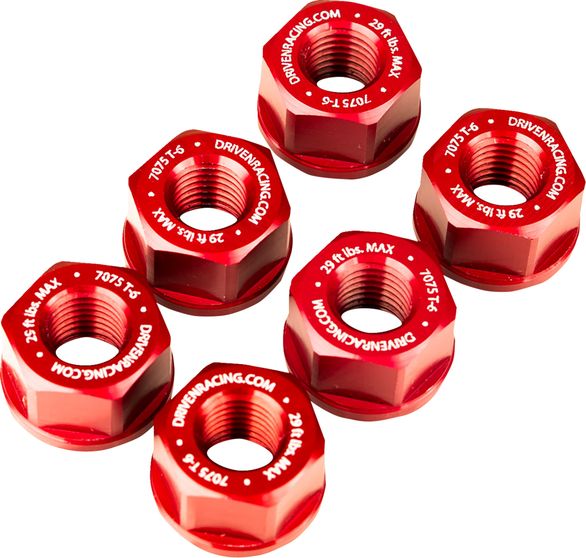 Driven Racing - DSNRD - Sprocket Nuts - Sport Bike - Red - M10 x 1.25