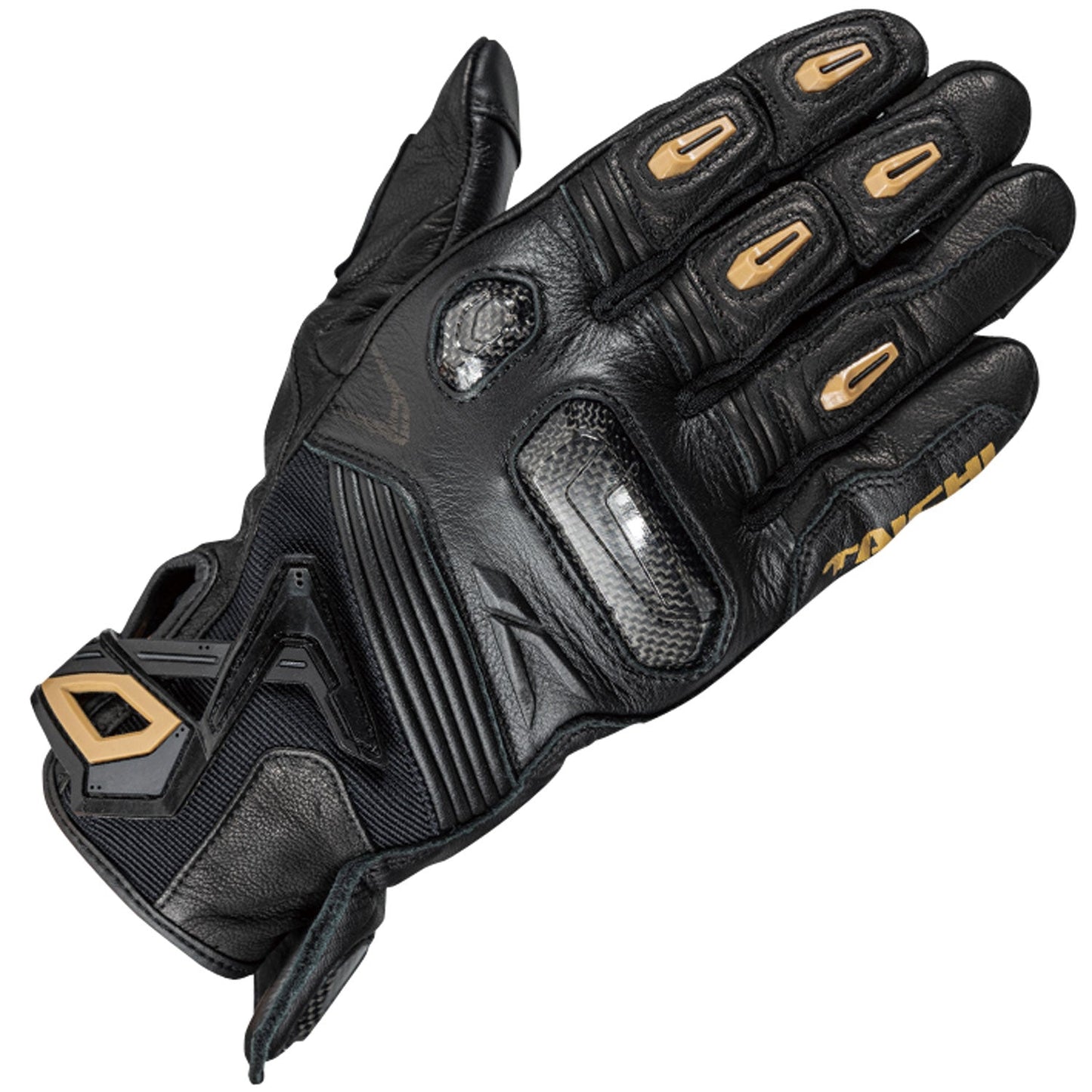 RS Taichi - RAPTOR LEATHER GLOVE BLACK/GOLD RST441