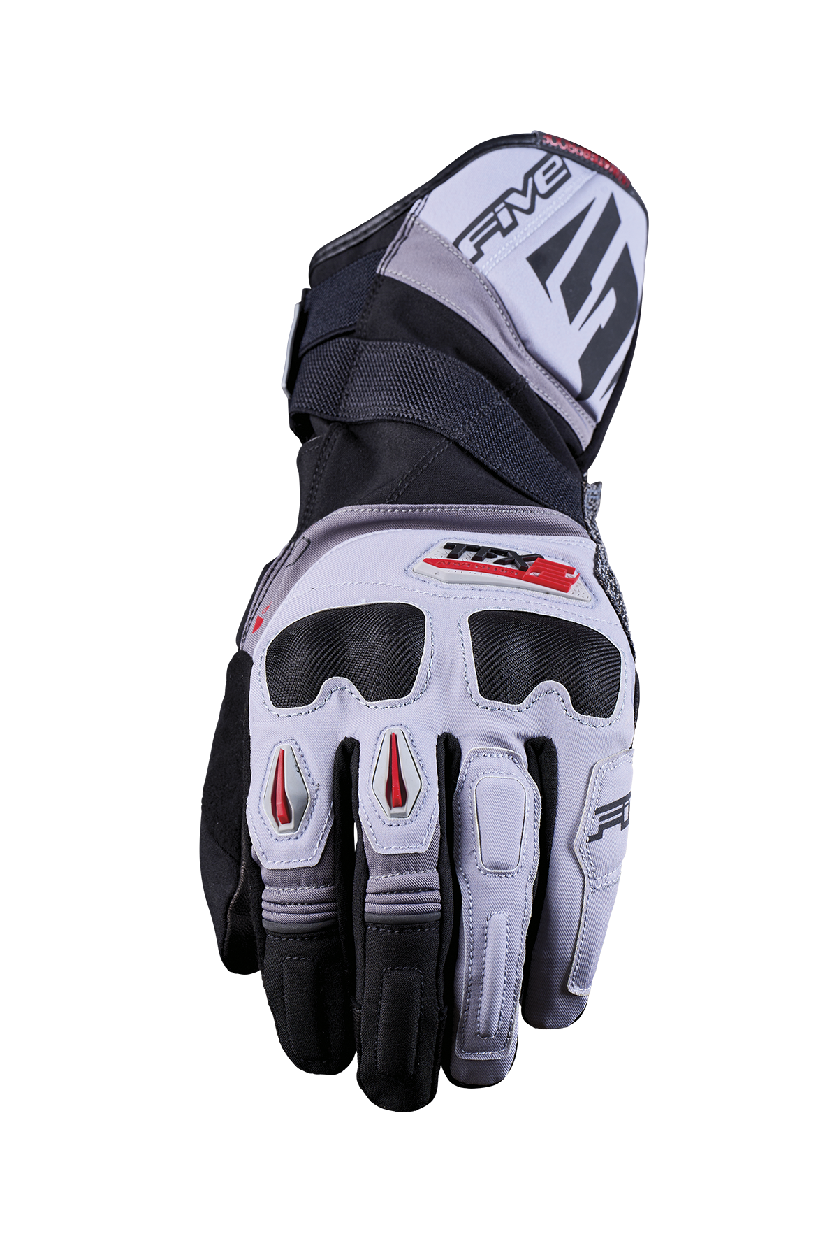 FIVE GLOVES - TFX2 WP - GREY/GREY/RED