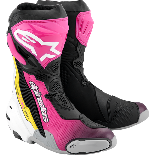Alpinestars - Supertech R Boots - Black/Magenta/White/Yellow