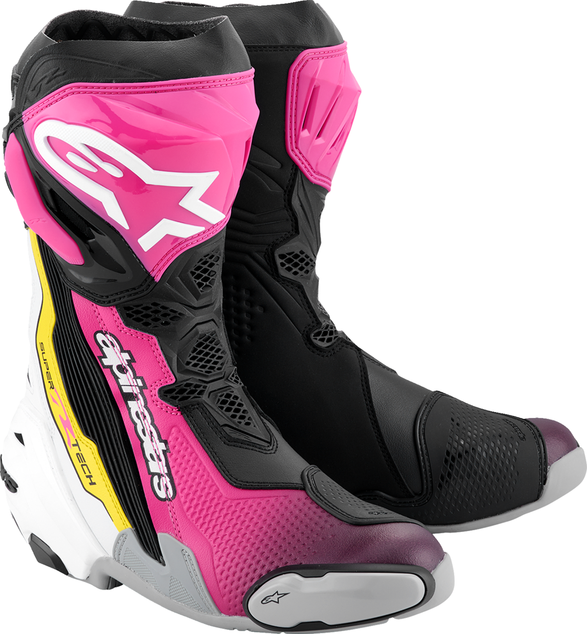 Alpinestars - Supertech R Boots - Black/Magenta/White/Yellow