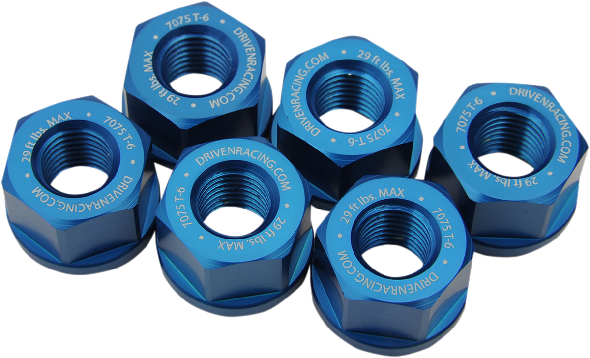 Driven Racing - DSNBL - Sprocket Nuts - Sport Bike - Blue - M10 x 1.25