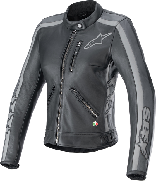 Alpinestars - Stella Dyno Leather Jacket - Black Tar Gray/Dark Gray