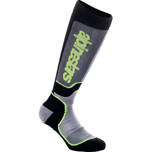 Alpinestars - Youth MX Plus Socks - Black/Gray/Yellow