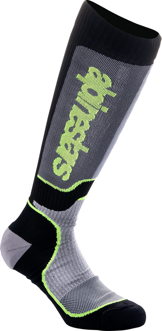 Alpinestars - Youth MX Plus Socks - Black/Gray/Yellow