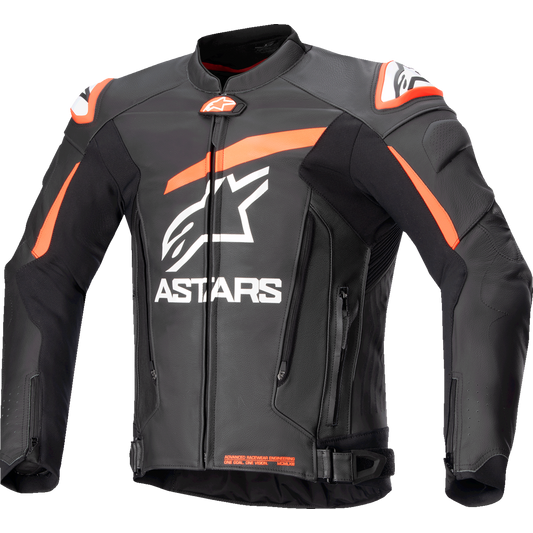 Alpinestars - GP Plus v4 Leather Jacket - Black/Red Fluo/White