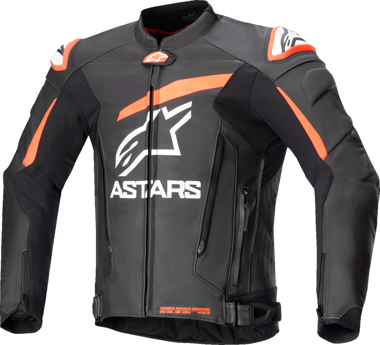 Alpinestars - GP Plus v4 Leather Jacket - Black/Red Fluo/White