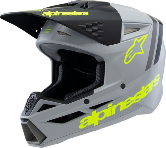 Alpinestars - Youth SM3 Helmet - Radium - Matte Gray/Black/Yellow Fluo