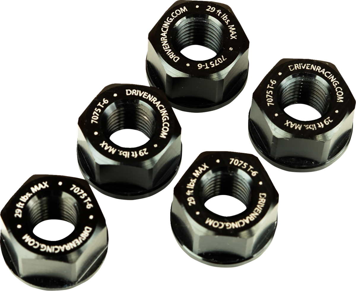 Driven Racing - DSN5BK - Sprocket Nuts - 5-Bolt Hub - Black - M10 x 1.25