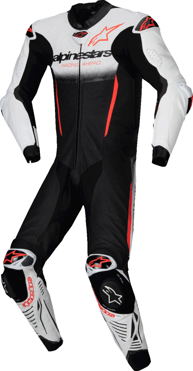 Alpinestars - GP-R7 1-PC Leather Suit - White/Black/Red Fluo