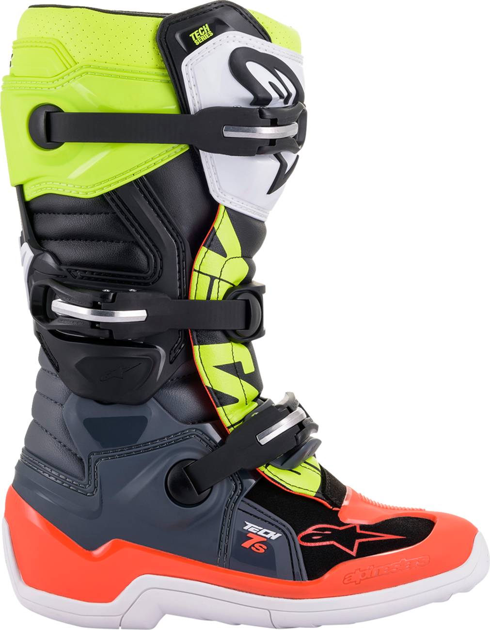 Alpinestars - Youth Tech 7S Boots - Black/Gray/Red/White/Yellow
