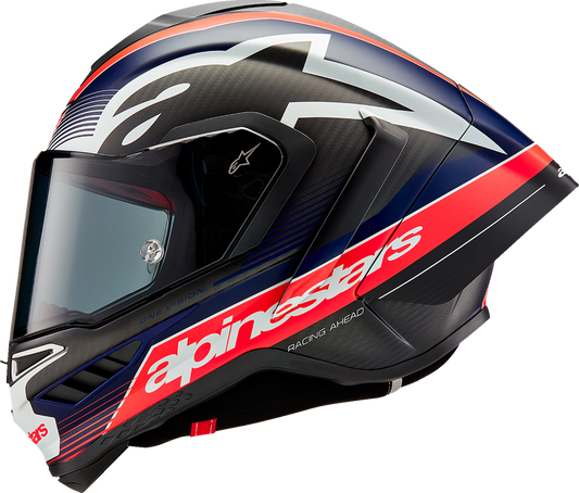 Alpinestars - Supertech R10 Helmet - Team - Matte Black/Carbon Red Fluo/Blue