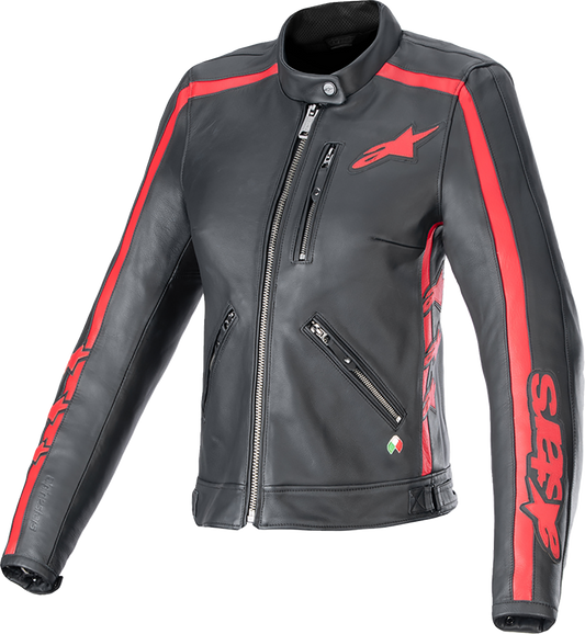 Alpinestars - Stella Dyno Leather Jacket - Black/Haute Red