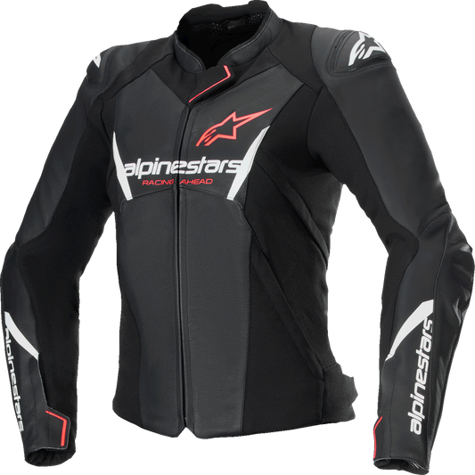 Alpinestars - Stella Faster v3 Leather Jacket - Black/White Fluo/Coral