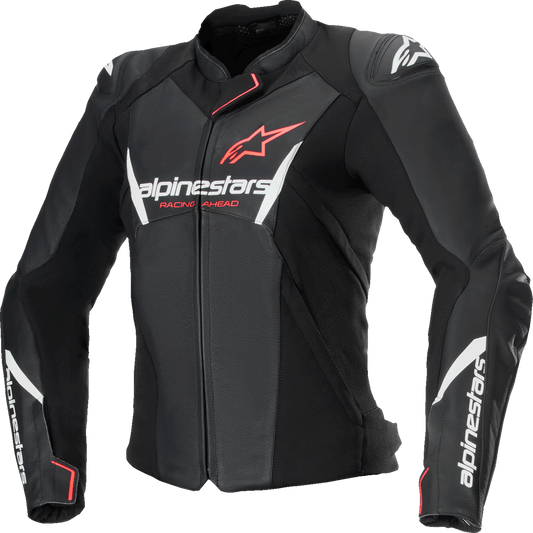 Alpinestars - Stella Faster v3 Leather Jacket - Black/White Fluo/Coral