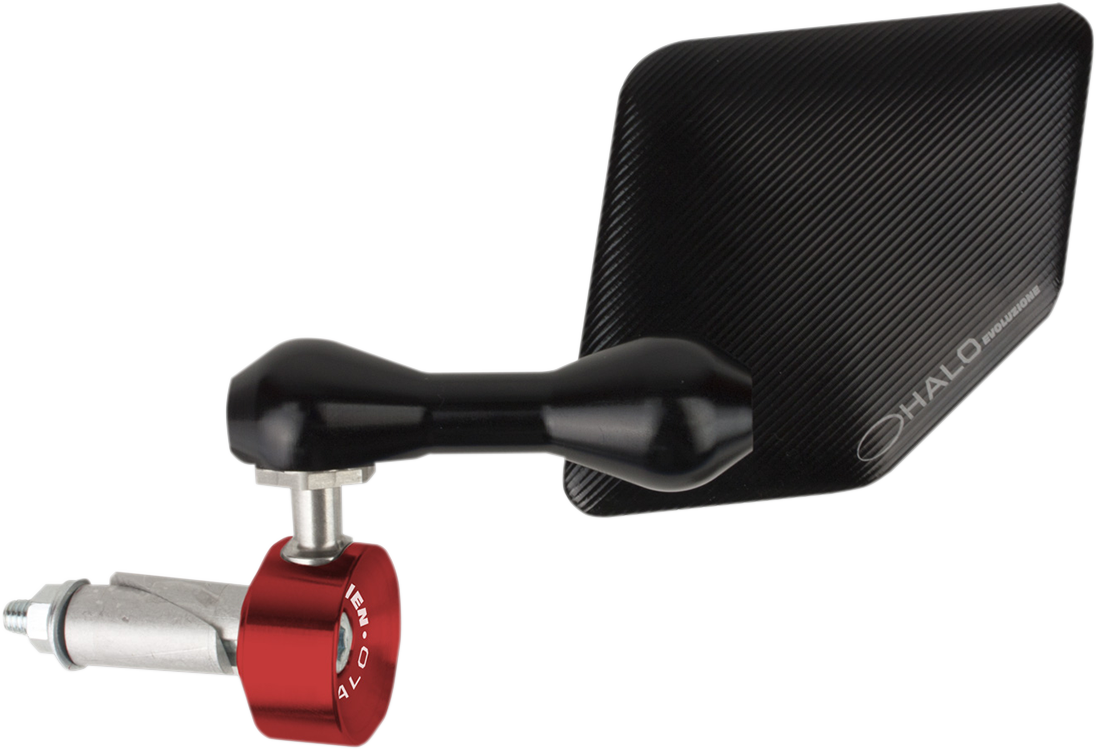 Driven Racing - DHBMR-RD - Mirror - Halo - Side View - Pentagon - Black/Red - Right - Each