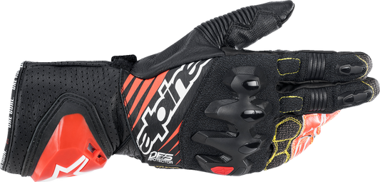Alpinestars - GP Tech v2 Gloves - Black/White/Fluo Red