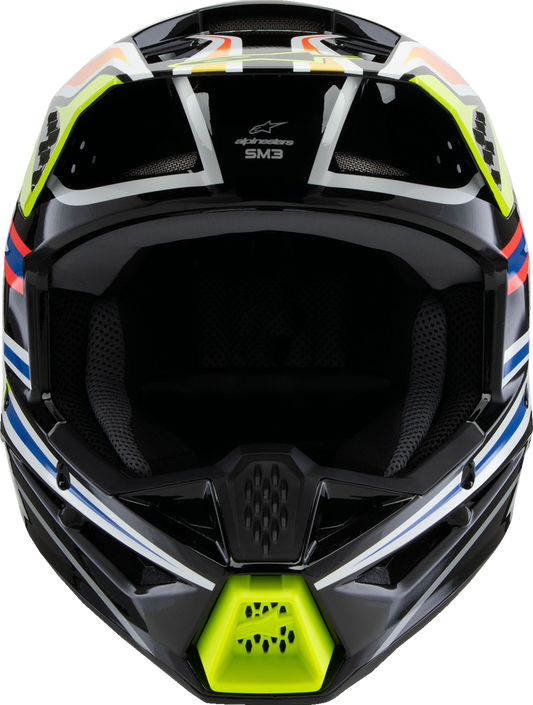 Alpinestars - Youth SM3 Helmet - Wurx - Gloss Black/Yellow Fluo/Blue/Red