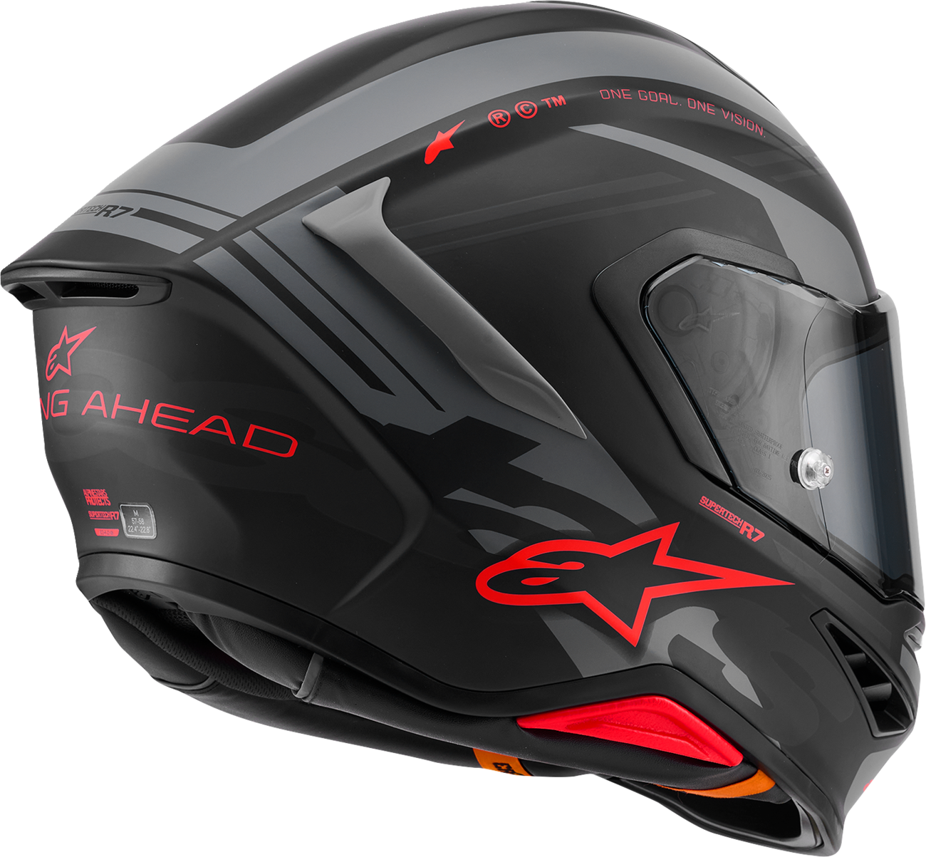 Alpinestars - Supertech R7 Helmet - 22.06 - A-Core - Matte Black/Gray/Red