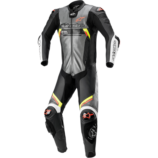 Alpinestars - Missile Ignition v2 1-Piece Leather Suit - Metallic Gray/Black/Yellow/Red Fluo