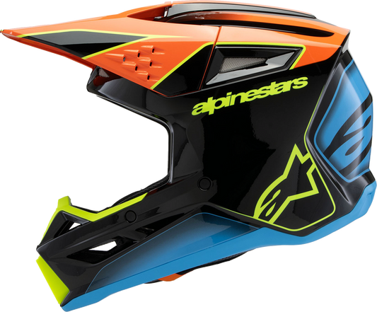 Alpinestars - Youth SM3 Helmet - Fray - Gloss Black/Orange/Yellow Fluo