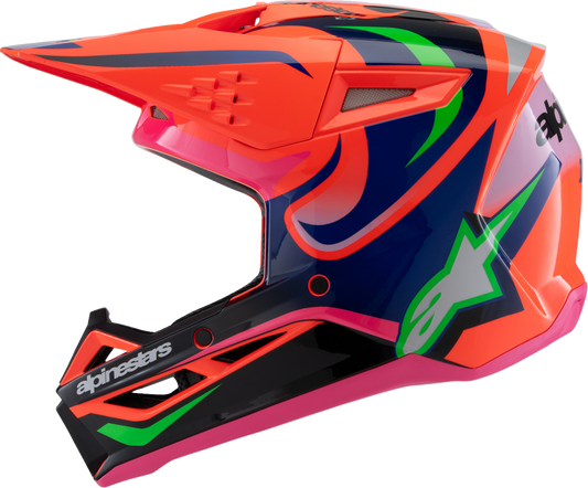 Alpinestars - Youth SM3 Helmet - Deegan - Gloss Orange Fluo/Purple/Pink Fluo