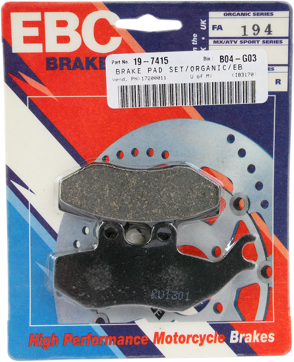 EBC - FA194 - Organic Brake Pads