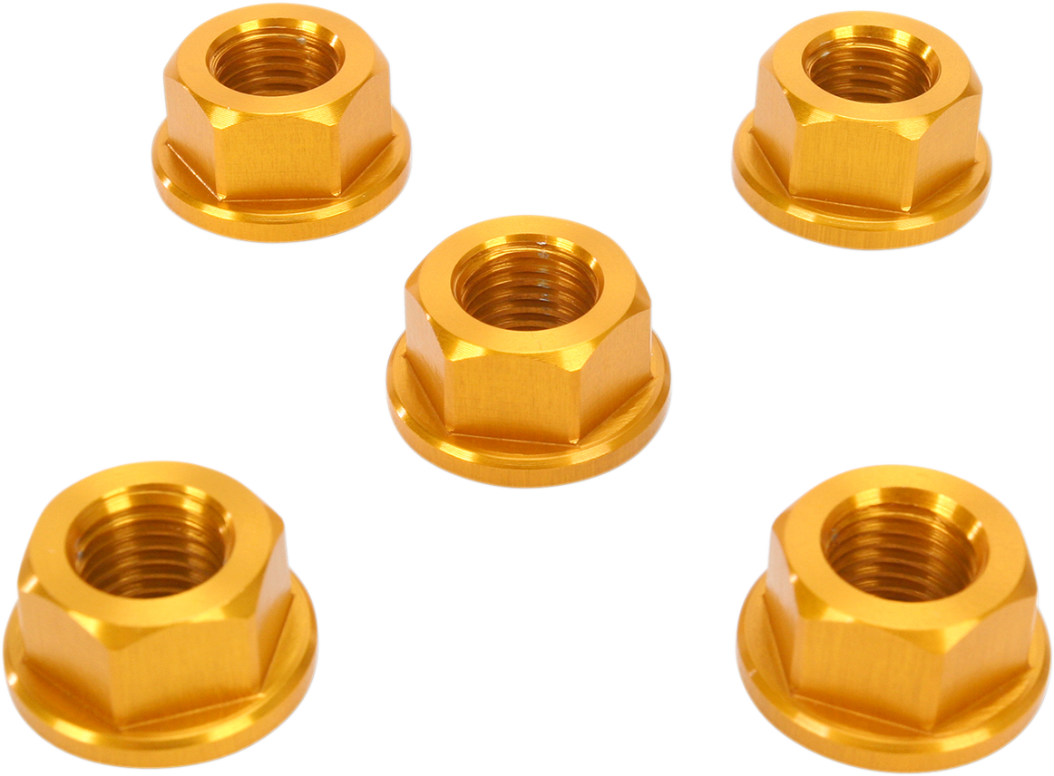 Driven Racing - DSN5GD - Sprocket Nuts - 5-Bolt Hub - Gold - M10 x 1.25