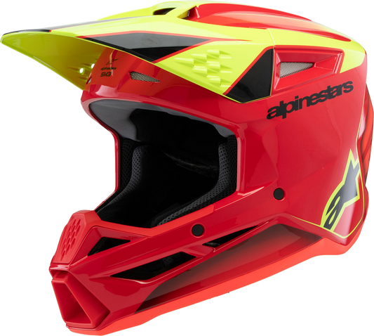 Alpinestars - Youth SM3 Helmet - Fray - Gloss Red/Yellow Fluo/Black