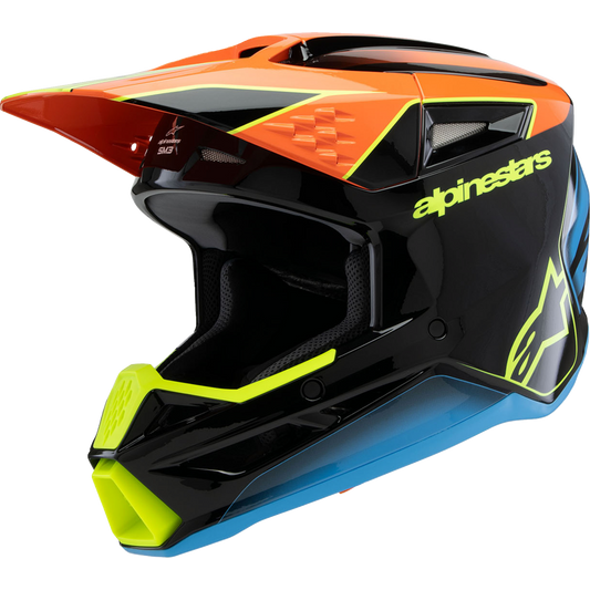 Alpinestars - Youth SM3 Helmet - Fray - Gloss Black/Orange/Yellow Fluo