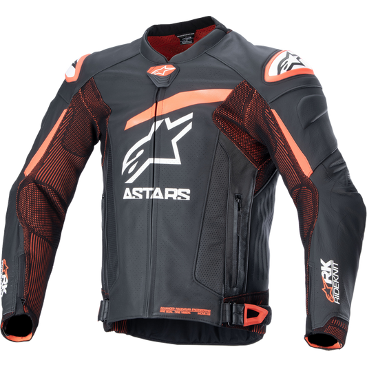 Alpinestars - GP Plus R v4 Rideknit® Leather Jacket - Black/Red Fluo/White