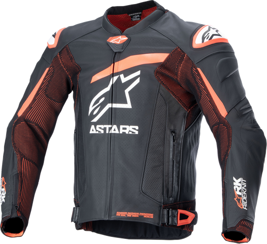 Alpinestars - GP Plus R v4 Rideknit® Leather Jacket - Black/Red Fluo/White