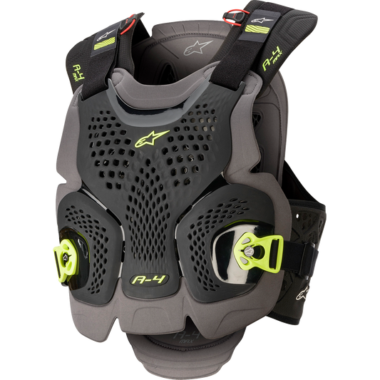 Alpinestars - A-4 Max Chest Guard - Black/Anthracite/Yellow Fluo