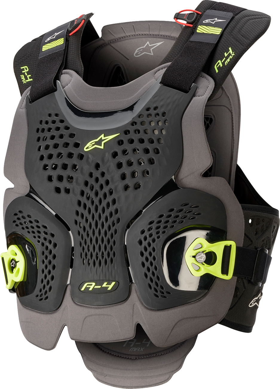 Alpinestars - A-4 Max Chest Guard - Black/Anthracite/Yellow Fluo