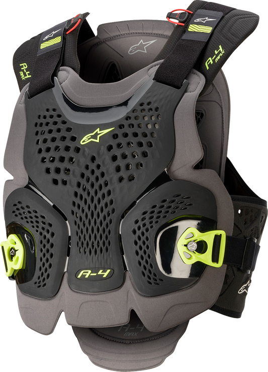 Alpinestars - A-4 Max Chest Guard - Black/Anthracite/Yellow Fluo