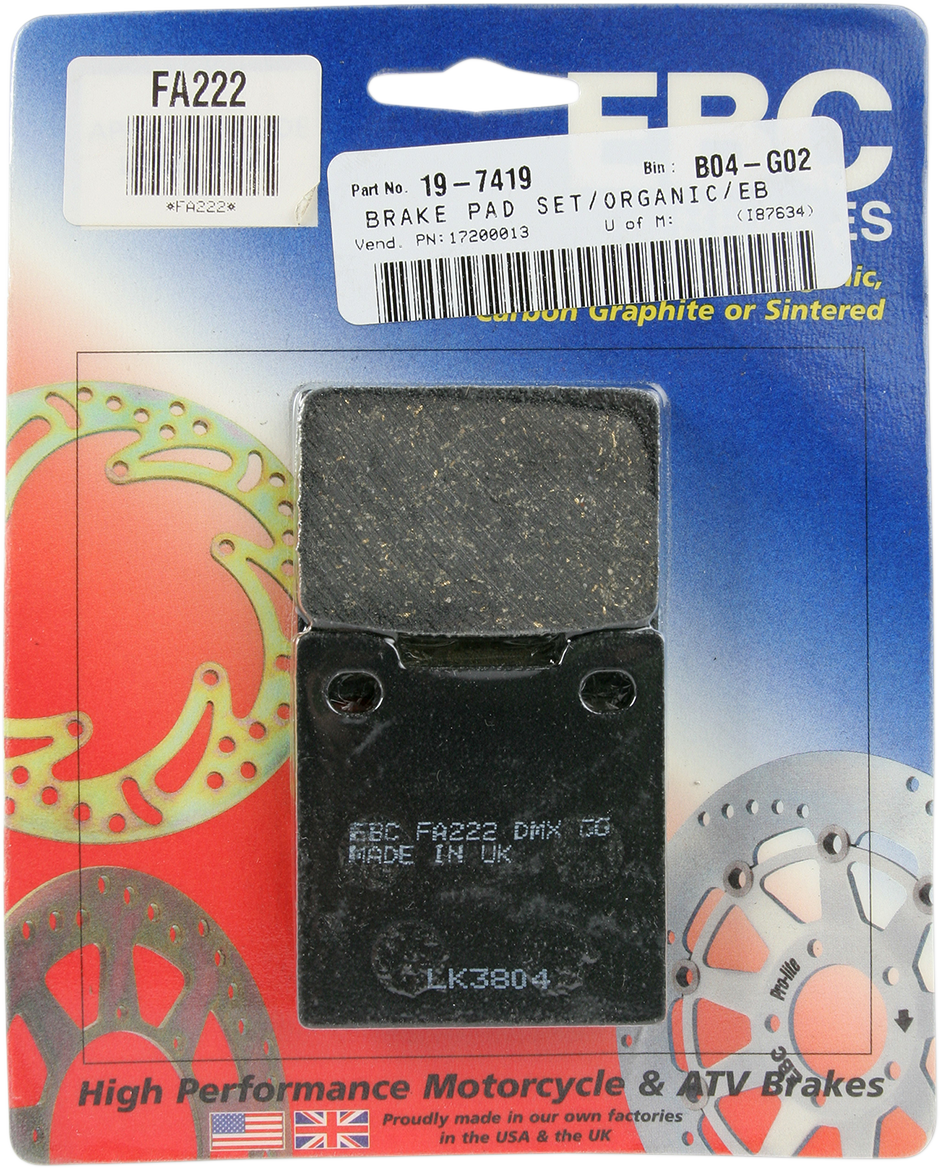 EBC - FA222 - Organic Brake Pads