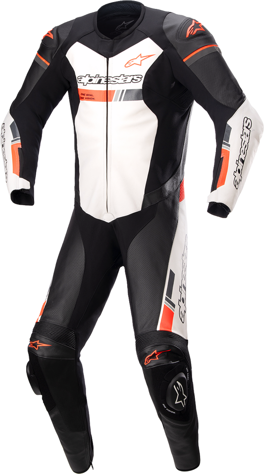 Alpinestars - GP Force Chaser 1-Piece Leather Suit - Black/White/Red Fluo
