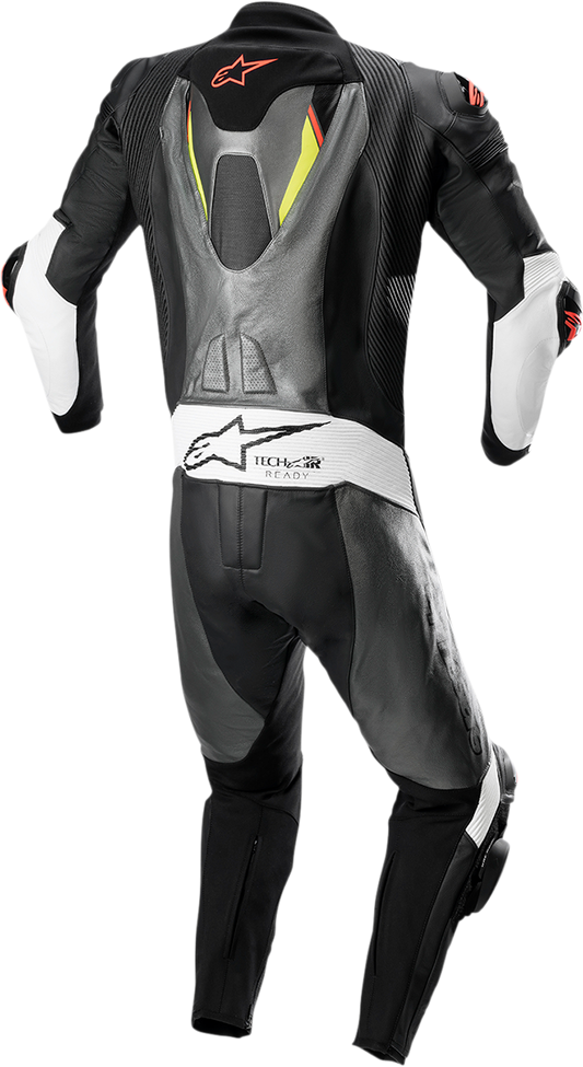 Alpinestars - Missile Ignition v2 1-Piece Leather Suit - Metallic Gray/Black/Yellow/Red Fluo