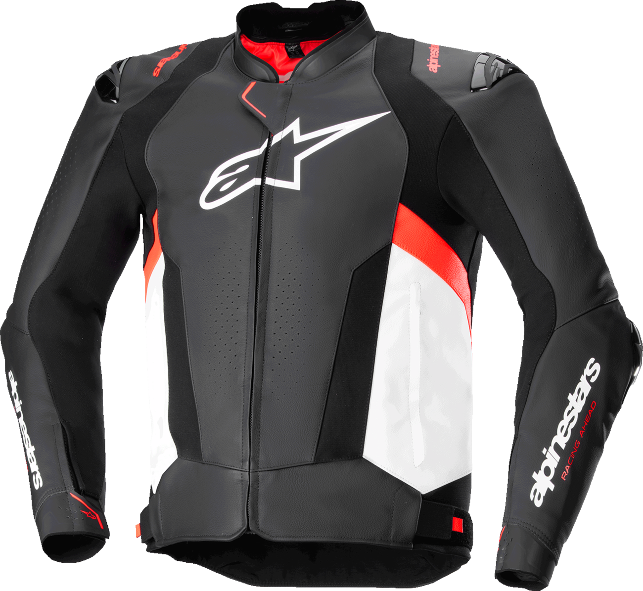 Alpinestars - Missile v3 Leather Jacket - Black/White/Red Fluo