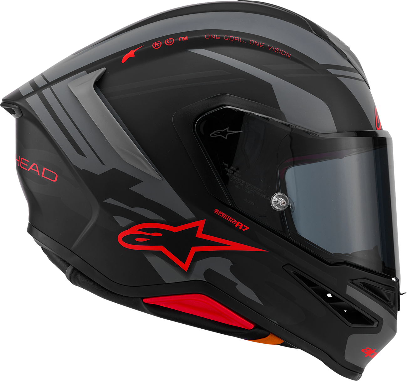 Alpinestars - Supertech R7 Helmet - 22.06 - A-Core - Matte Black/Gray/Red