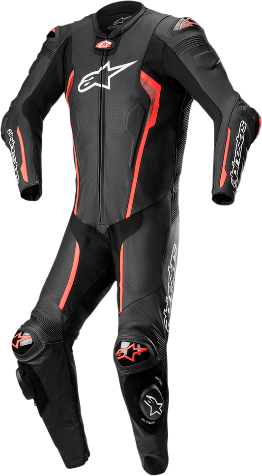 Alpinestars - Missile v2 1-Piece Leather Suit - Black/Red Fluo