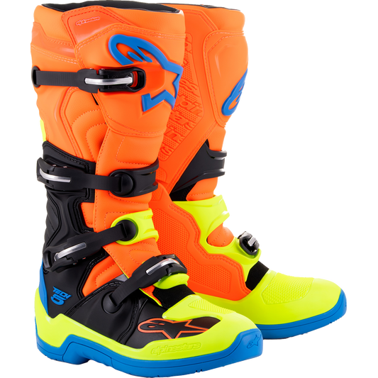 Alpinestars - Tech 5 Boots - Orange Fluorescent/Blue/Yellow Fluorescent