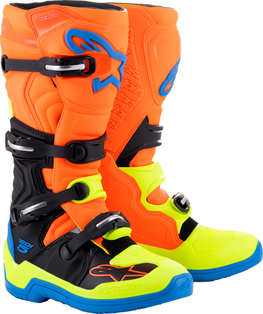 Alpinestars - Tech 5 Boots - Orange Fluorescent/Blue/Yellow Fluorescent