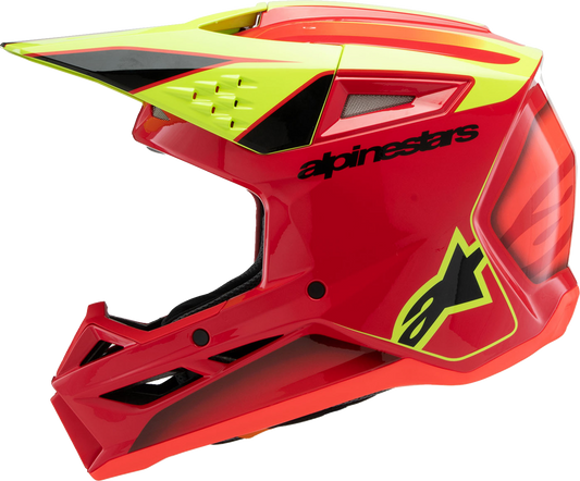 Alpinestars - Youth SM3 Helmet - Fray - Gloss Red/Yellow Fluo/Black