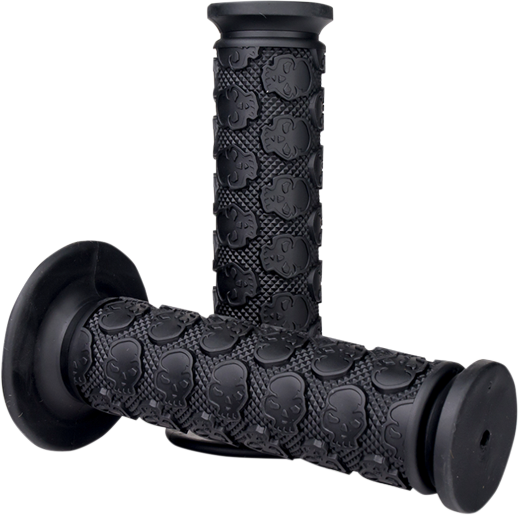 Driven Racing - D701BK - Skully MX Grips - Closed Ends - Black