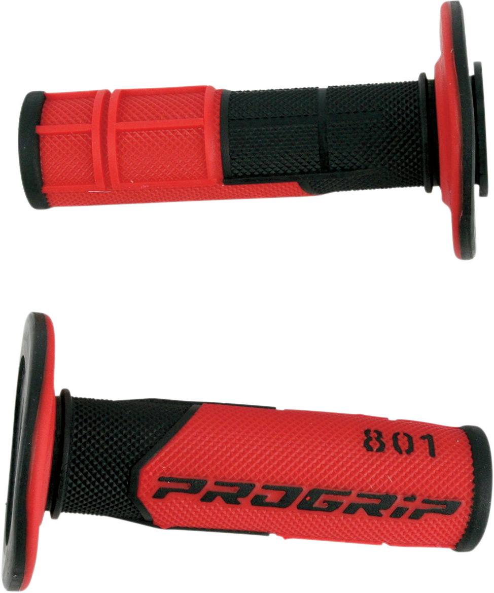 Pro Grip - 801 Hybrid Duo-Density Cross Grips - Black/Red