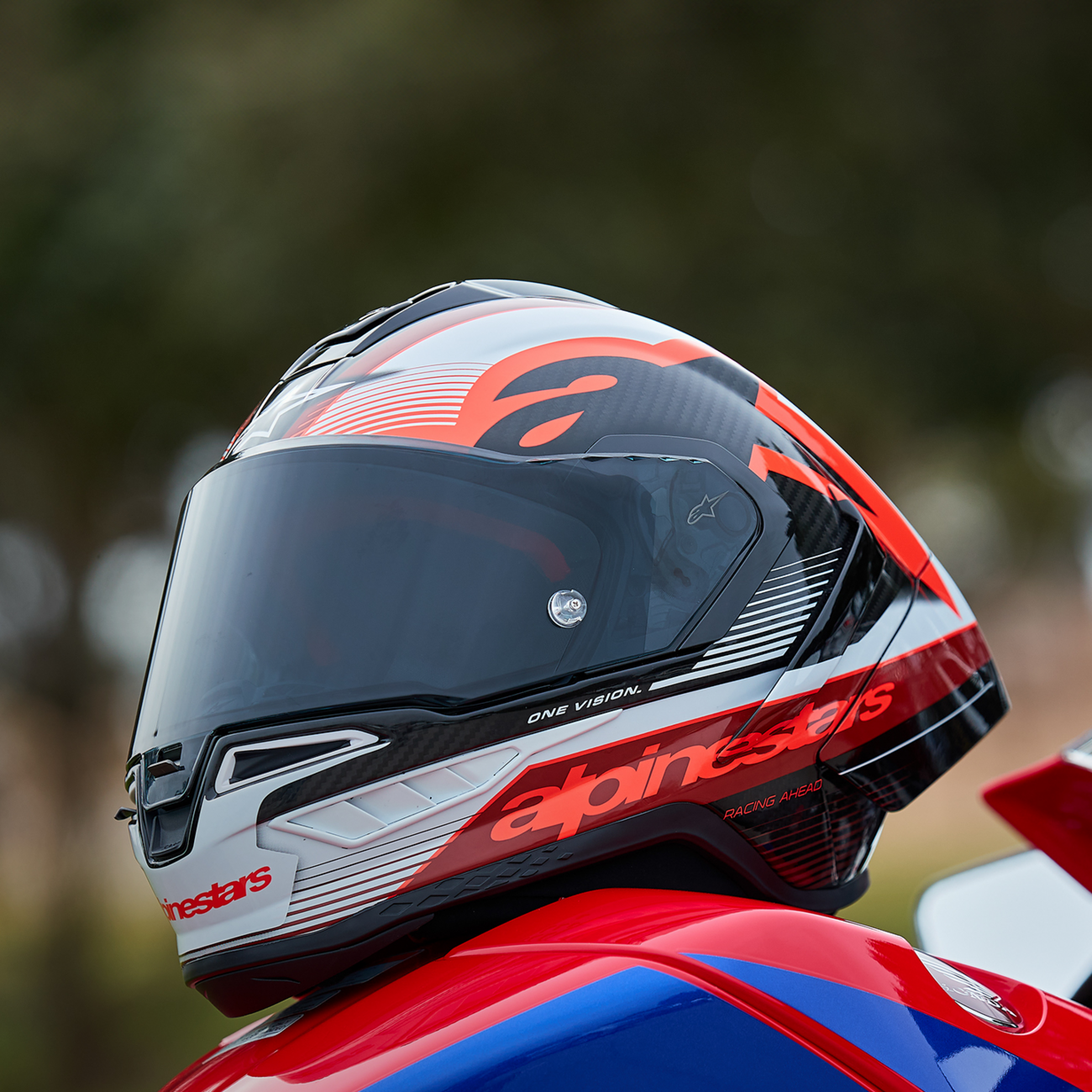 Alpinestars - Supertech R10 Helmet - Team - Black/Carbon Red/Gloss White