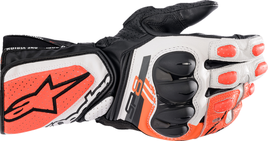 Alpinestars - SP-8 V3 Gloves - Black/White/Fluo Red